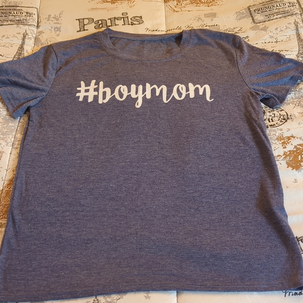 Blue #BoyMom T-Shirt